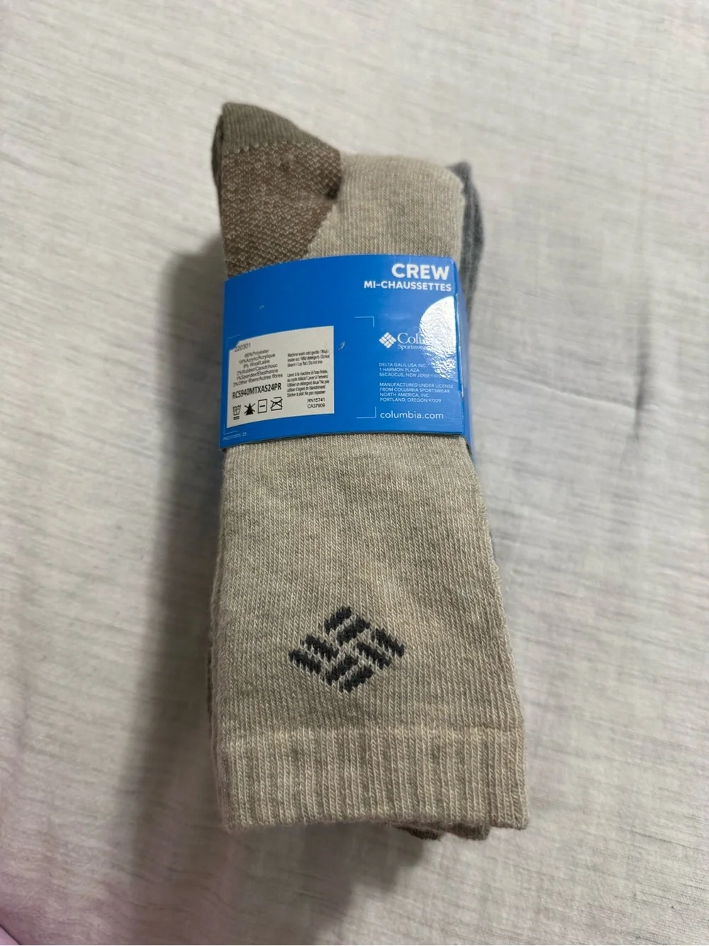 Columbia Men’s Wool Blend Crew Socks - Navy & Gray (4-Pack)